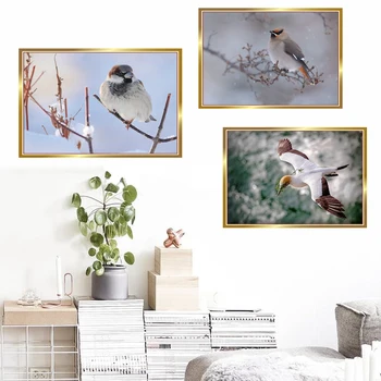 Gyvūnų aliejaus tapybai paukščių, sniego drobės tapybos biuro kambarį koridoriaus namų puošybai freskos