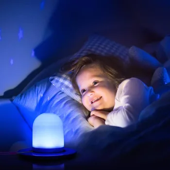 Naktį Žibintai Vaikams Kambariai USB Įkrovimo RGB Miegamasis Dekoratyvinis Stalo Lempa Pritemdomi Kūdikių Dovana su Nuotolinio Valdymo RGB Šviesos