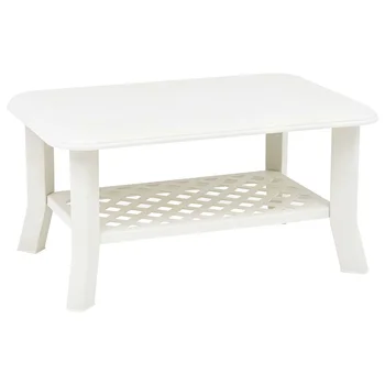 Kavos staliukas Baltas 90x60x46 cm, Plastikiniai