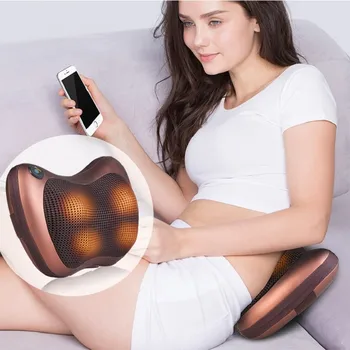 Populiarus elektrinių automobilių šilumos masažas pagalvę Minkymo shiatsu infraraudonųjų spindulių masažo pagalvė už kaklo, nugaros,pečių,kojų masažas