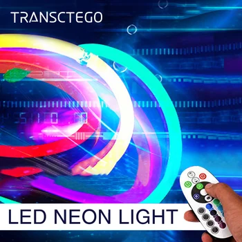 5 Metrų Neonas, Juostelės Šviesos Lanksti RGB LED Neon Light Lauko 120 Led/M, atspari Vandeniui 2835 Virvę Žibintus, Namų, Sodo Puošmena