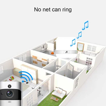 Belaidžio Wifi Smart Video Doorbell 433MHz Music Box Muzikos Imtuvas Durų Bell Home Security Domofonas VDX99