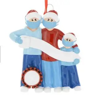 Kūrybos 2020 Kalėdinė Dekoracija Animacinių filmų Kalėdų Senelis Dėvėti Veido Kaukę ir Popieriaus Ritinėlio Formos Kalėdų Eglutės Papuošalas Kabo