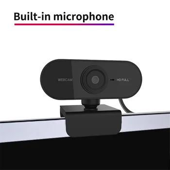 Mini 1080P Kamera, Kompiuteris PC WebCamera su Mikrofonu Pasukti Kameros Live Transliacijos Vaizdo skambučius Konferencijos Darbą