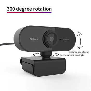 Mini 1080P Kamera, Kompiuteris PC WebCamera su Mikrofonu Pasukti Kameros Live Transliacijos Vaizdo skambučius Konferencijos Darbą