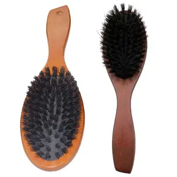 1Pcs Natūralių Šerno Šerių Hairbrush Masažas Šukos Anti-static Teptuku Stilius Įrankis Galvos odos Rankena Buko Plaukų Šepetys Irklas M V8X6