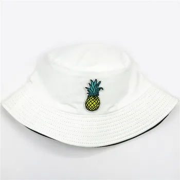 Ananasų vaisių siuvinėjimas medvilnės Kibiro Kepurę Žvejys Skrybėlę lauko kelionių skrybėlė nuo Saulės Bžūp Skrybėlės vaikas vyrai Moterys 147