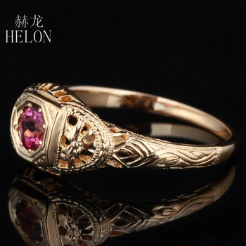 HELON Sterlingas Sidabro 925 Sertifikuota Turas 0.5 ct Originali Turmalinas Dalyvavimas Vestuvinį Žiedą, Moterims Gana Derliaus Fine Jewelry