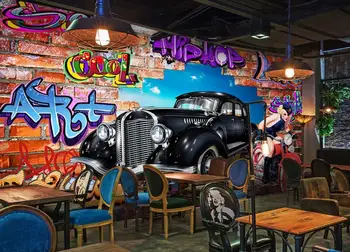 Custom Prabangių automobilių freskos už sienos, 3 d, vaikų kambarys, svetainė, miegamojo foto sienos freskos modernus 3d tapetai Didelis