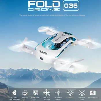 Mini Begalvis Drone WIFI FPV Su HD Kamera Aukščio Laikyti Sraigtasparnio Režimu, Sulankstomas Rankos RC Quadcopter Kišenėje Drone