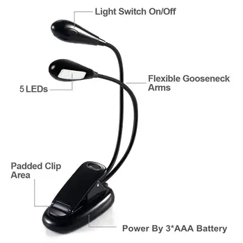 Lanksti Dviguba Ginklų 10 LED Žibintai Žibintuvėlis Įrašą, dėl Šviesos diodų (LED Lempa Valdoma 3xAAA arba USB Kabelis