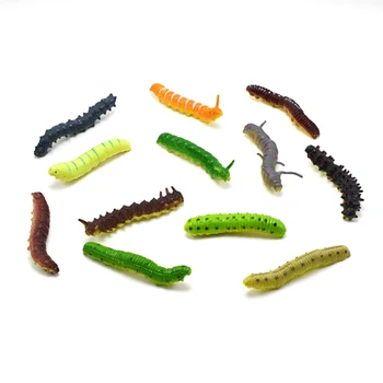 12Pcs/Daug Modeliavimo Caterpillar Netikrą Širdys Nuskaitymo Vabzdžių, Gyvūnų Plastiko Naujovė Juokingas Žaislas