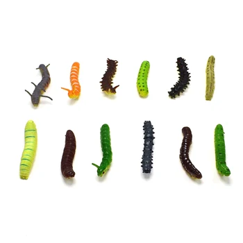 12Pcs/Daug Modeliavimo Caterpillar Netikrą Širdys Nuskaitymo Vabzdžių, Gyvūnų Plastiko Naujovė Juokingas Žaislas