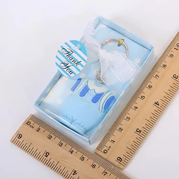 10vnt pink & Blue Mielas Raktų Žiedas keychain su būda berniukas Baby Shower Džiaugtis Ir Dovanos Svečių mergina vaikų gimtadienio dovana