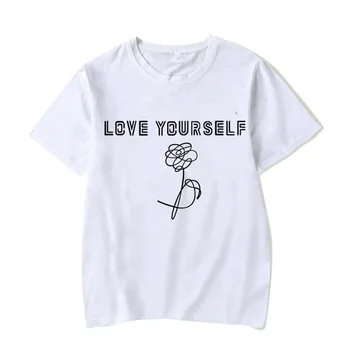 K-Pop Jersey Bangtan Vaikų Naujo Albumo Sau Ašara Nariai moteriški marškinėliai Kaklo Gerbėjai Capless t-shirt