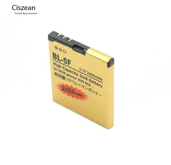 Ciszean BL-5F / BL5F / BL 5F 2450mAh Išmaniųjų Telefonų Aukso Pakeitimo Baterija Nokia N95 N93 N93i E65 N96 N98 6210 6290 3PCS/DAUG