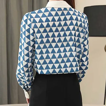 2020 M. Rudenį Naujų Ilgomis Rankovėmis Plius Dydis Moterų Šifono Moterų Palaidinė Slim Fit Marškinėliai Moterims Topai Palaidinės Pledas Marškiniai Blusas 10676