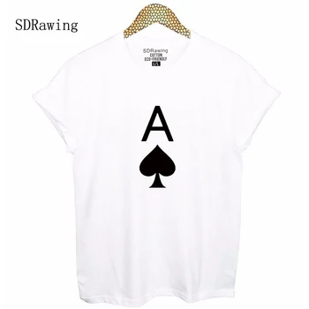 Ace of spades tee marškinėliai ace dizainas grafinis juokinga t shirts šūkis mados marškinėliai paauglių dovanų idėjos moterims topai unisex marškinėliai