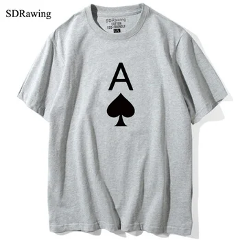 Ace of spades tee marškinėliai ace dizainas grafinis juokinga t shirts šūkis mados marškinėliai paauglių dovanų idėjos moterims topai unisex marškinėliai
