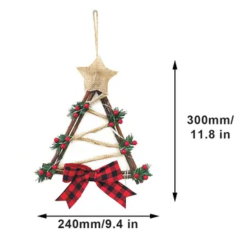 Kalėdų Dekoracijas LED Kalėdų Vainikas Namų Puošybai Kūrybos Trikampis Rotango Žiedas Kalėdų Dovanos