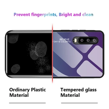 Spalvinga Gradientas Telefoną Atveju Huawei Y9 2019 P smart 2019 Mate 20 Pro Lite Garbę 20 Pro Lite 8X Max 20 8X Stiklo danga ant 8x