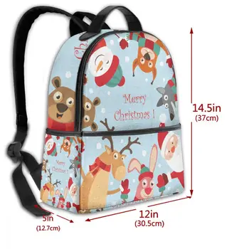Mados kuprinė 2021 pečių krepšiai, Linksmų Chirstmas Gyvūnų Ir Santa Claus mokyklos maišeliai paauglių mergaičių šviesos kelionių kuprinė