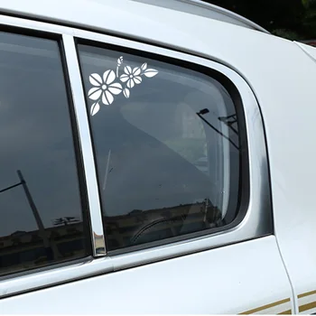 Automobilių Lipdukas, Asmeninį Užsakymą Golden Flower Stilius Paprastas PVC Langą Ryškus Skaidrus Lipdukas 17.9 cm * 17,6 cm
