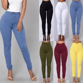 FNOCE 2020 m. rudenį nauji moteriški džinsai kelnės gatvės mados atsitiktinis, kietas aukšto juosmens aukštos ruožas stora elegantiškas džinsinio audinio kelnės