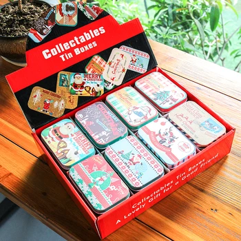 Išskirtinį alavuotoji skarda apversti kortelę dovanų mažas Kalėdų saldainiai dovanų dovanų dėžutė pakuotės, dėžutės rinkinys