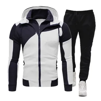 2020 Naujas prekinis ženklas Vyrams sportiniai Kostiumai Outwear Hoodies Užtrauktukas sportinis kostiumas Rinkiniai Vyrų Megztiniai Megztinis Vyrams Nustatyti Drabužių Pants plus size
