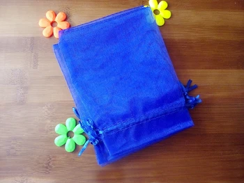 13*18cm 3000pcs Organza Maišą Royal blue Raišteliu maišelį papuošalų pakavimo maišeliai arbatai/dovana/maisto/candy mažas skaidrus Siūlų krepšys