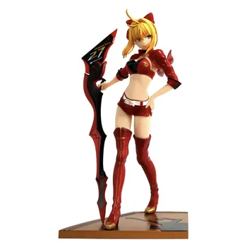 24cm Anime Fate/Papildomi duomenys sexy Raudona Lenktynių Ver Mergina Nero Klaudijaus Saber PVC Veiksmų Skaičius, Kolekcinių Modelių žaislai