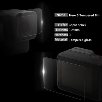 Už GoPro Hero5 Hero6 Grūdintas Stiklas Screen Protector, skaidraus Stiklo Objektyvas Gynėjas Kino Plonas už Go Pro HERO 5 6 Black Kamera