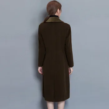 Aukštos klasės kašmyro paltai moterims rudens / žiemos 2020 naujų korėjos stiliaus kostiumas apykaklės sutirštės per kelio vilnonis vilnonis moterų co