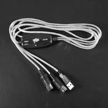 2m USB MIDI Sąsaja Keitiklio Kabelį, Laidą PC Muzikos Klaviatūros Adapteris Juoda
