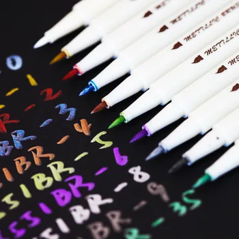 10 spalvų rinkinys rašyti teptuku kaligrafija žymeklis parkeris spalvos minkštas šepetys patarimas meno eskizavimo rašikliai korėjos raštinės reikmenys