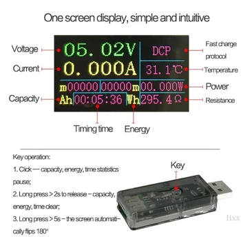Naujas Skaitmeninis USB Testeris QC 2.0 3.0 FCP AFC DCP Greitai Įkrauti Detektorius DC 3,7 V~30 V 0-5A