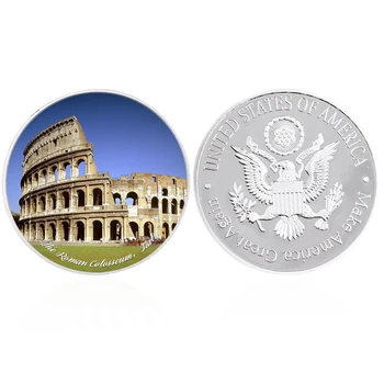 Septynių Stebuklų Pasaulyje, Romos Koliziejus Skiedra Metalo Padengti Progines monetas, Meno, Amatų Iššūkis Monetos Atostogų Dovanų