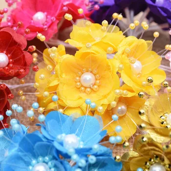 18pcs 3,5 cm Šilko Dirbtinių Perlų Gėlių Netikrą Gėlės, Puokštės, Vestuvių Namų Puošybai 