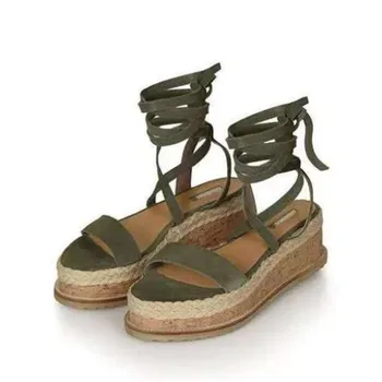 Naujas populiarus vasaros ponios sandalai atidaryti tne Pleišto Espadrilles mados laukinių ponios sandalai gladiatorių sandalai 35-43
