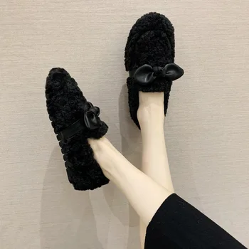 2020 m. rudens ir žiemos plius aksomas, minkšta vienintelė visas rungtynes, vilnos batai moterų lankas ėriukų plaukų korėjos stiliaus butas batai