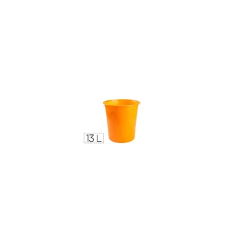 Plastiko, popieriaus bin Q-CONNECT permatomas orange 13 litrų