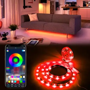 Smart Home Roll Led Juostelės Šviesos Srautas 5050 RGB Vandeniui LED Juostos Šviesos 5V Lempos String Dekoro Kontroliuojamas Nuotolinio App 