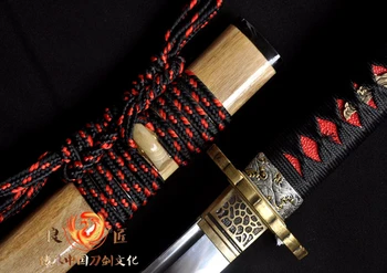 Rankų samurajus Molio Tempere Japonų Samurajus T10 Plieno Kardas katana Full Tang aštriais Ašmenimis