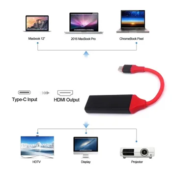 USB Tipas-C į HDMI Adapteris Vyrų ir Moterų Konverteris Huawei 30 Smasung S8 S9 S10 su TELEVIZIJA Projektorius