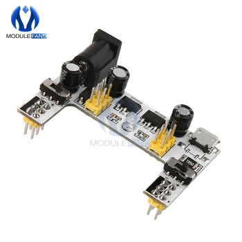 MB102 Micro USB Sąsaja Breadboard Maitinimo Modulis MB-102 Modulis Arduino Balta 5V 3.3 V, 2 Kanalo Valdyba