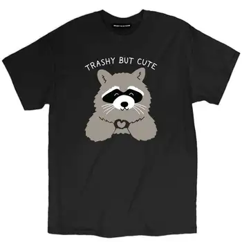 2019 Mados Vientisa Spalva Vyrų Marškinėlius Trashy, Bet Mielas Tee Juokinga Šiukšlių Panda Medvilnės Marškinėliai