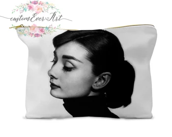 Audrey Hepburn kosmetikos krepšys asmeninį mažas makiažas maišelį juokinga makiažas organizatorius, tualetinių reikmenų krepšys užtrauktukas maišelis