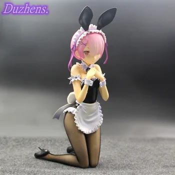 Re:Zero kara Hajimeru Isekai Seikatsu REM RAM 29cm Bunny Mergina Nuleidimo laikysena Seksualios merginos Anime PVC Veiksmų Skaičiai žaislai Modelis