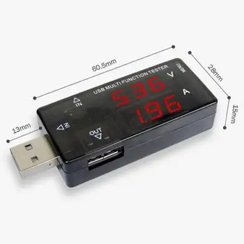 3V-30 V USB Testeris Digital Voltmeter Srovė Įkroviklio Talpa Matuoklis Galia Testeris Detektorius Maitinimo Banko Įkroviklio Indikatorius
